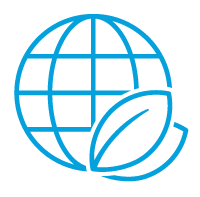 Blue eco-friendly internet logo